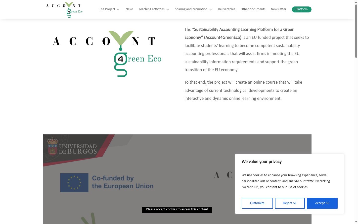 Screenshot of the consent banner shown before any interaction