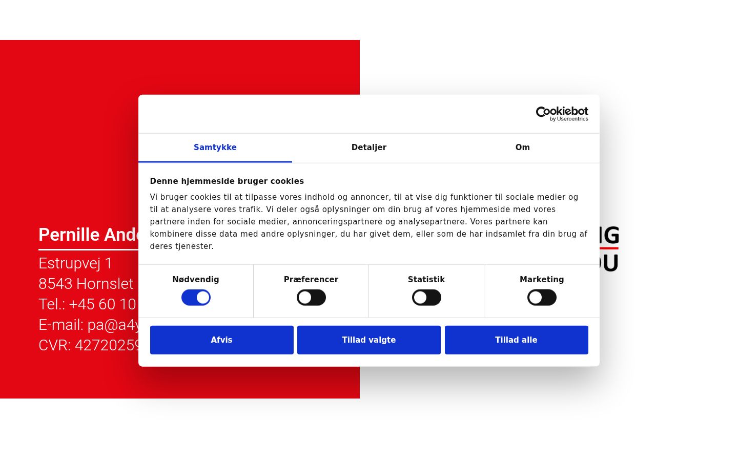Screenshot of the consent banner shown before any interaction