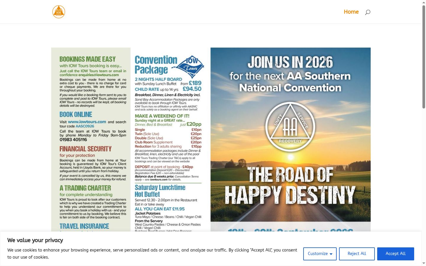 Screenshot of the consent banner shown before any interaction