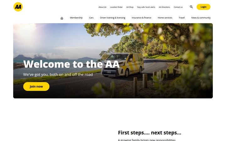 Screenshot of aa.co.nz