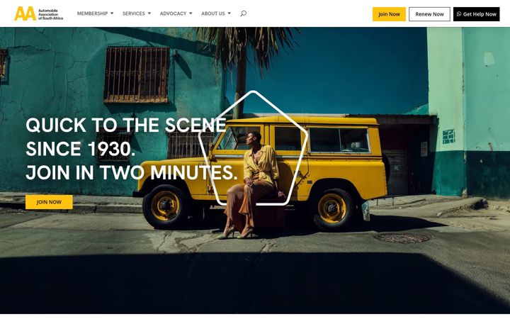 Screenshot of aa.co.za