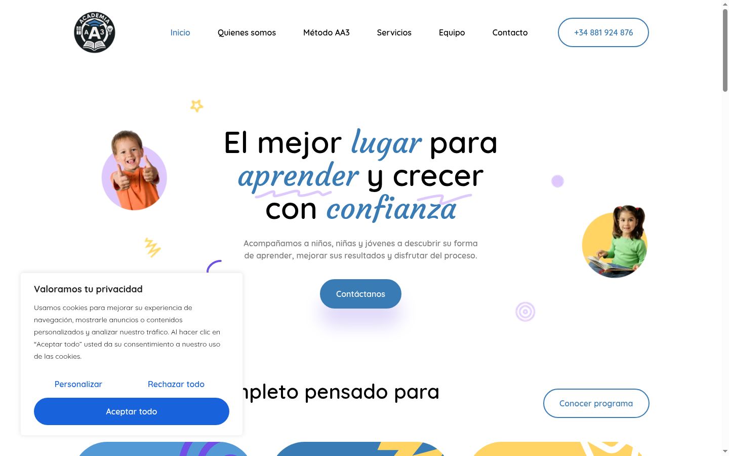 Screenshot of the consent banner shown before any interaction