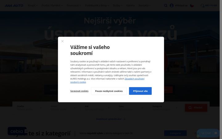 Skærmbillede af aaaauto.cz