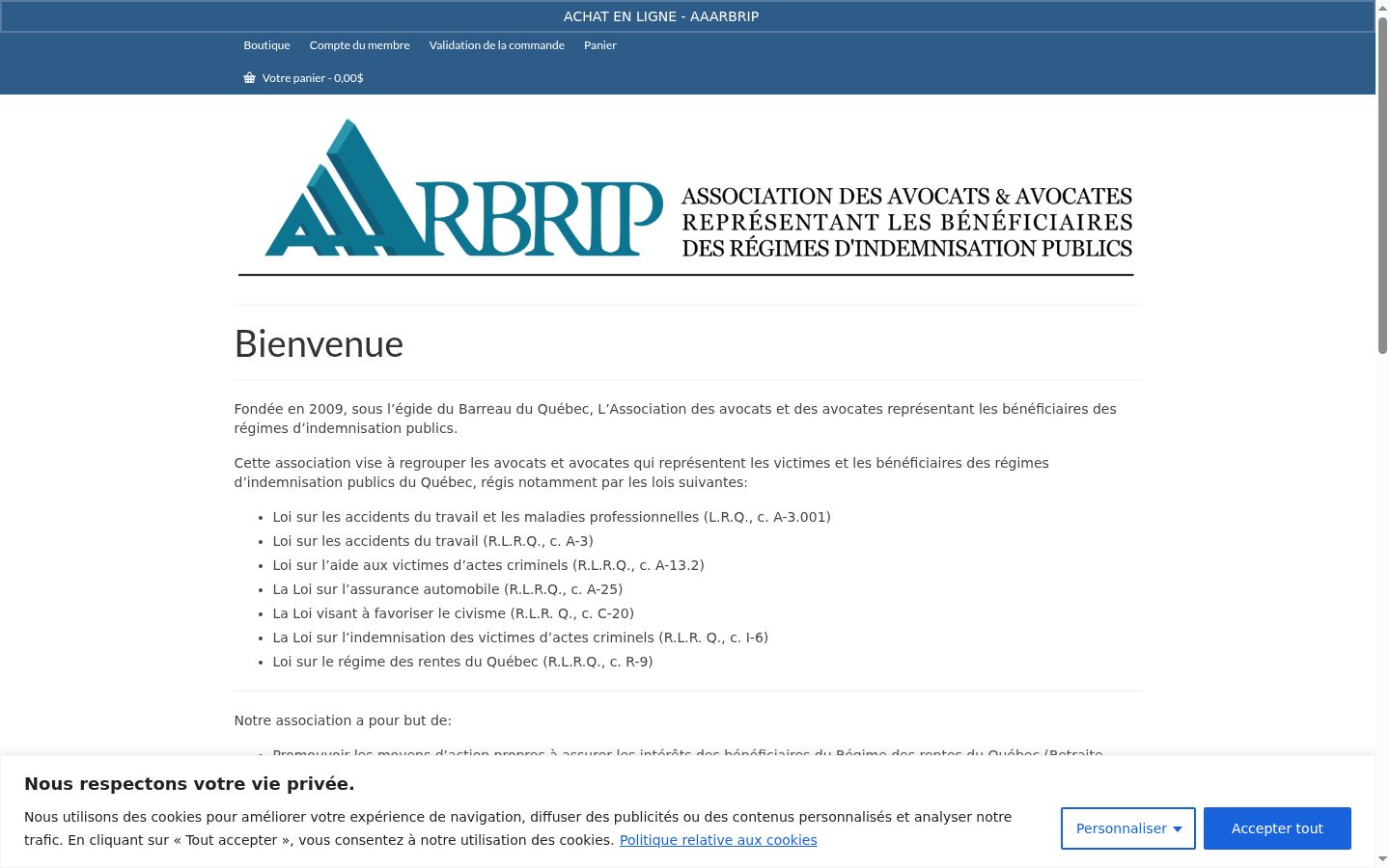 Screenshot of the consent banner shown before any interaction