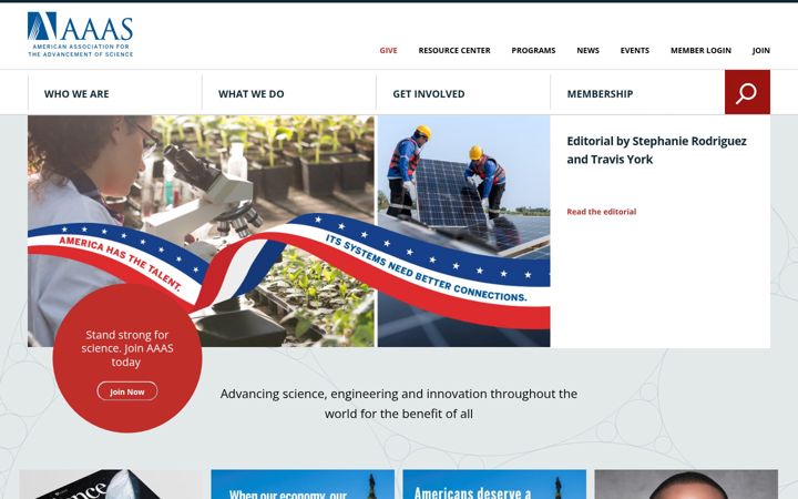 Screenshot of aaas.org