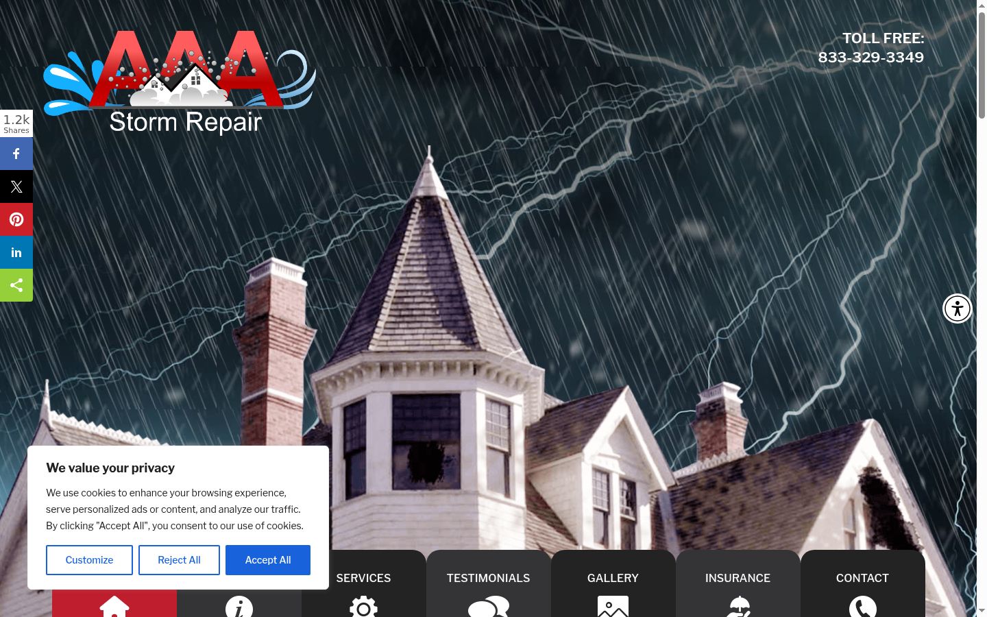 Screenshot of the consent banner shown before any interaction