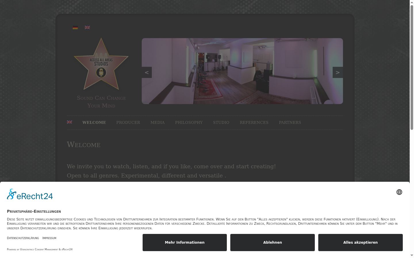 Screenshot του banner συγκατάθεσης που εμφανίστηκε πριν από οποιαδήποτε αλληλεπίδραση