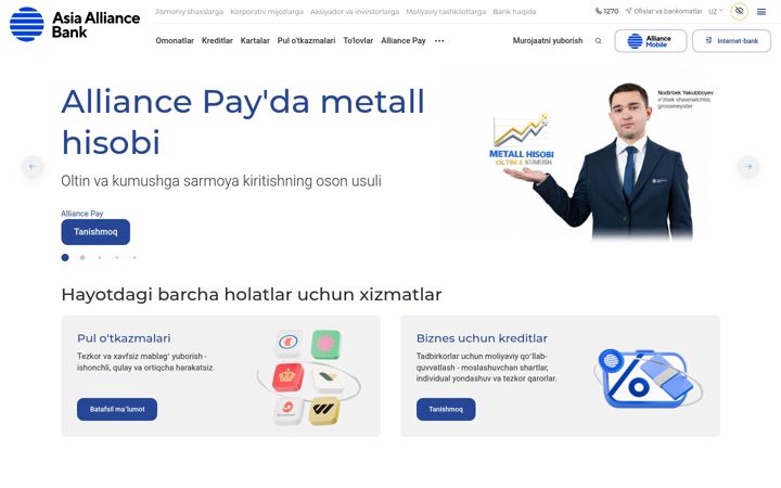 Screenshot of aab.uz