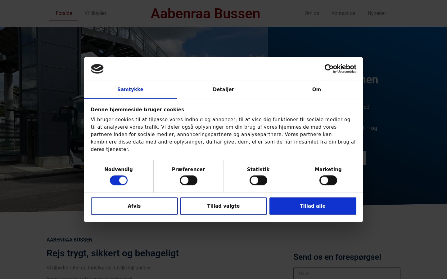 Kuvakaappaus suostumusbannerista, joka näytettiin ennen mitään vuorovaikutusta