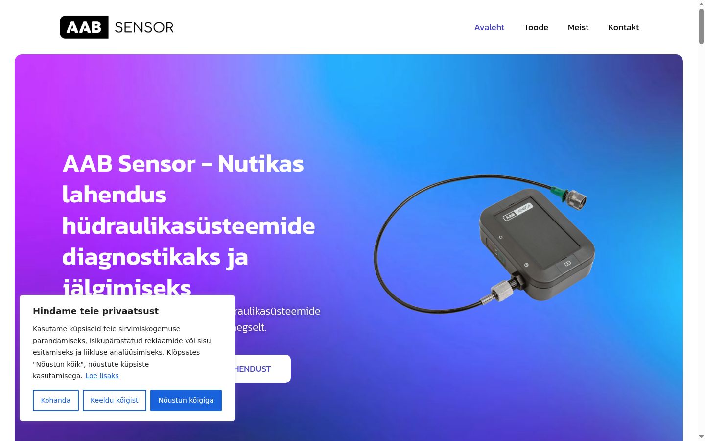 Screenshot of the consent banner shown before any interaction
