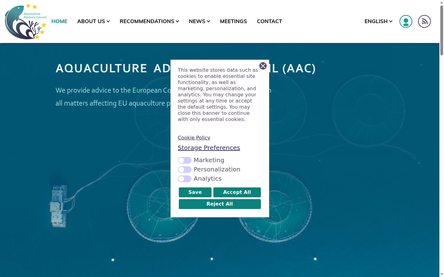 Screenshot of the consent banner shown before any interaction