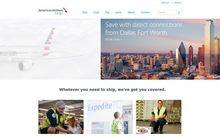 Screenshot of aacargo.com
