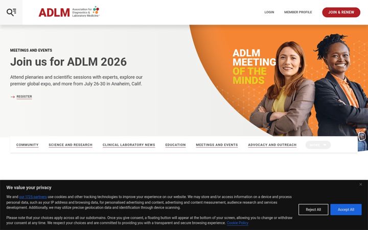 Screenshot of aacc.org