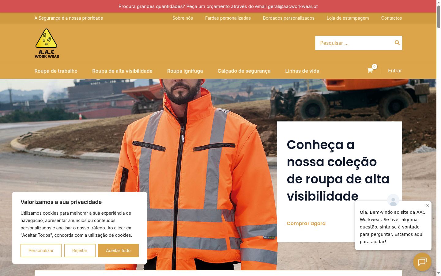 Captura de pantalla del banner de consentimiento mostrado antes de cualquier interacción
