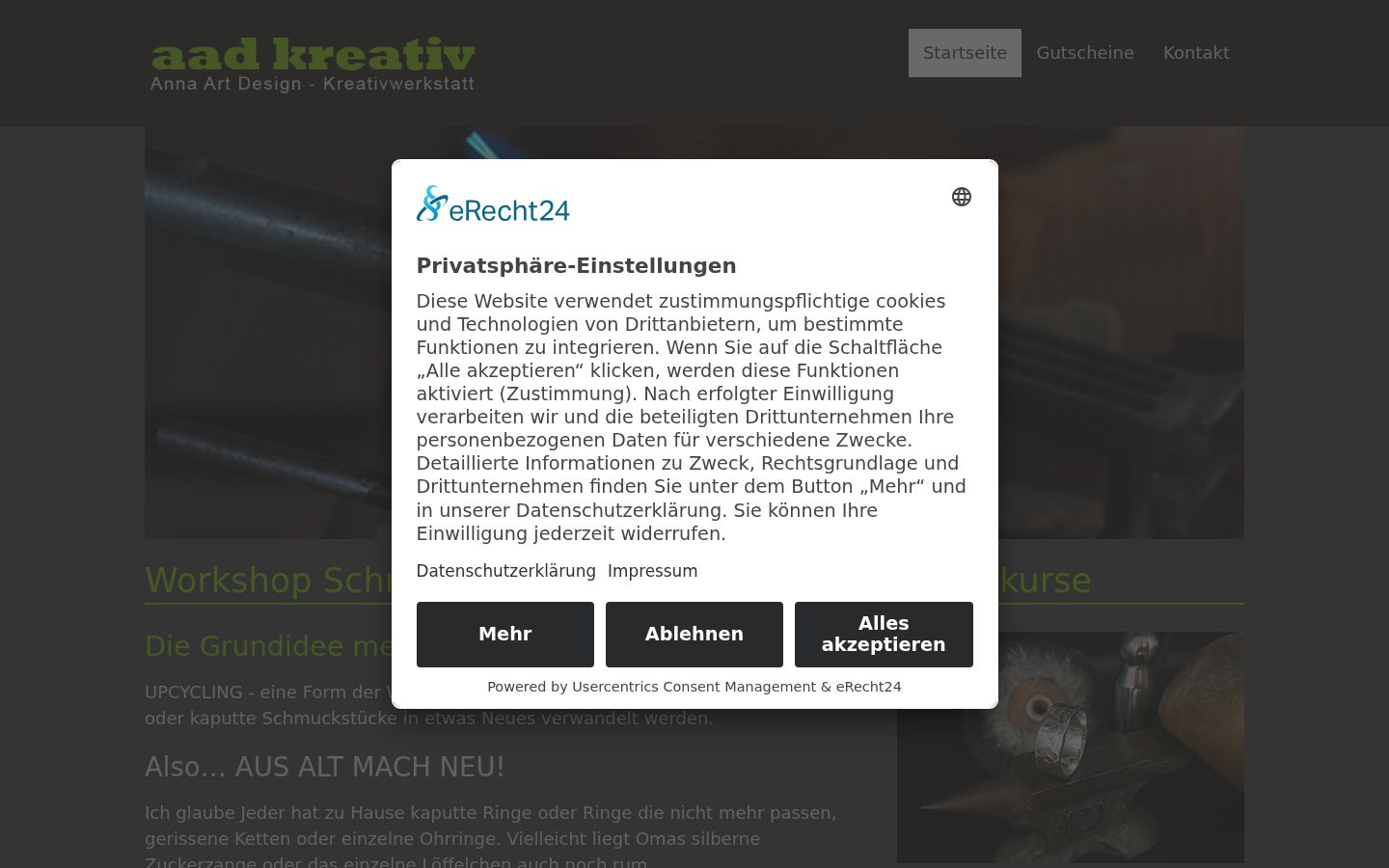 Screenshot tal-banner tal-kunsens muri qabel kwalunkwe interazzjoni