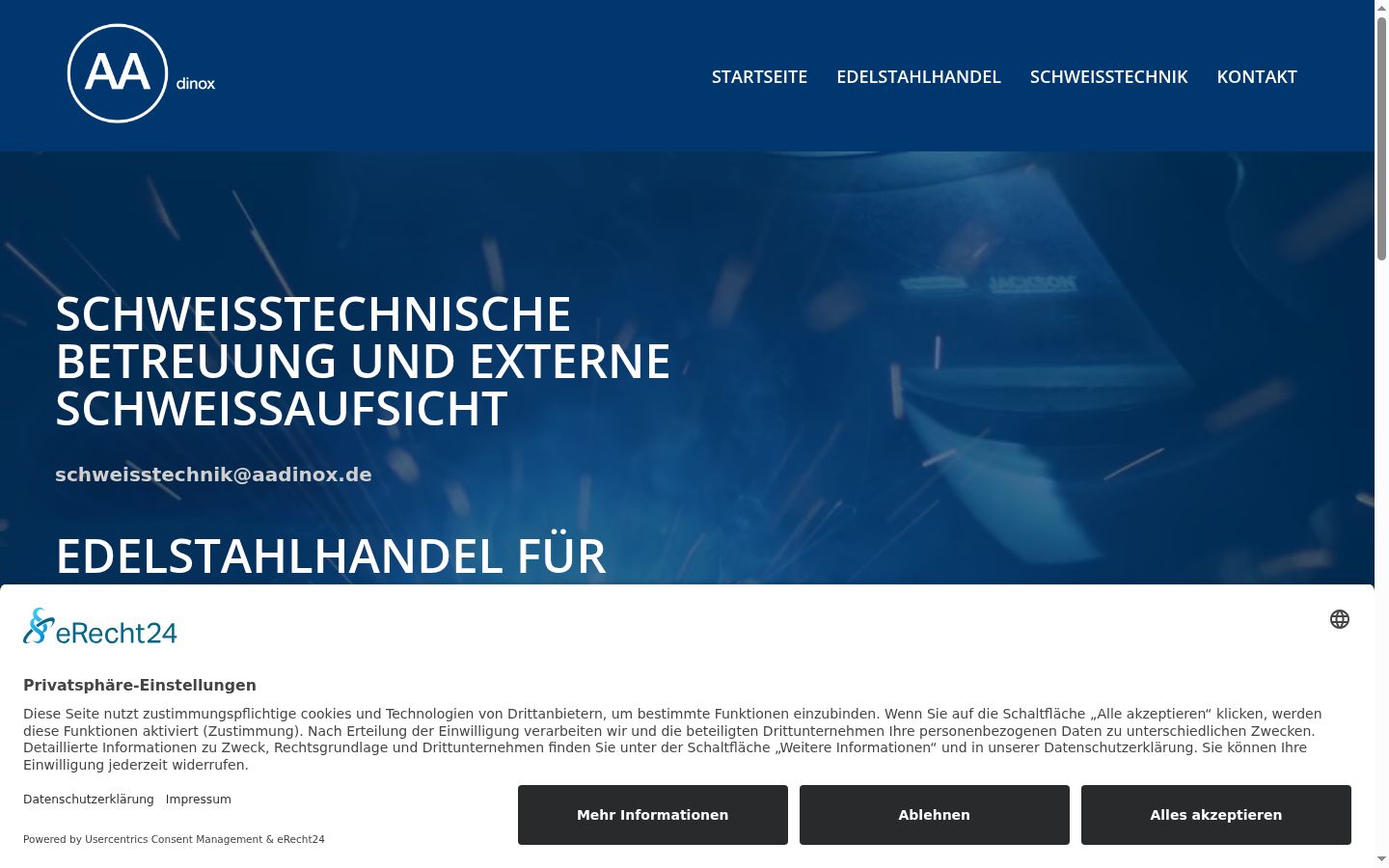 Screenshot del banner di consenso mostrato prima di qualsiasi interazione