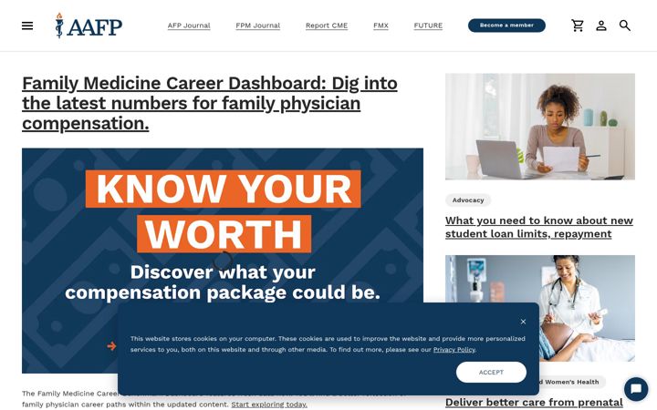 Screenshot von aafp.org