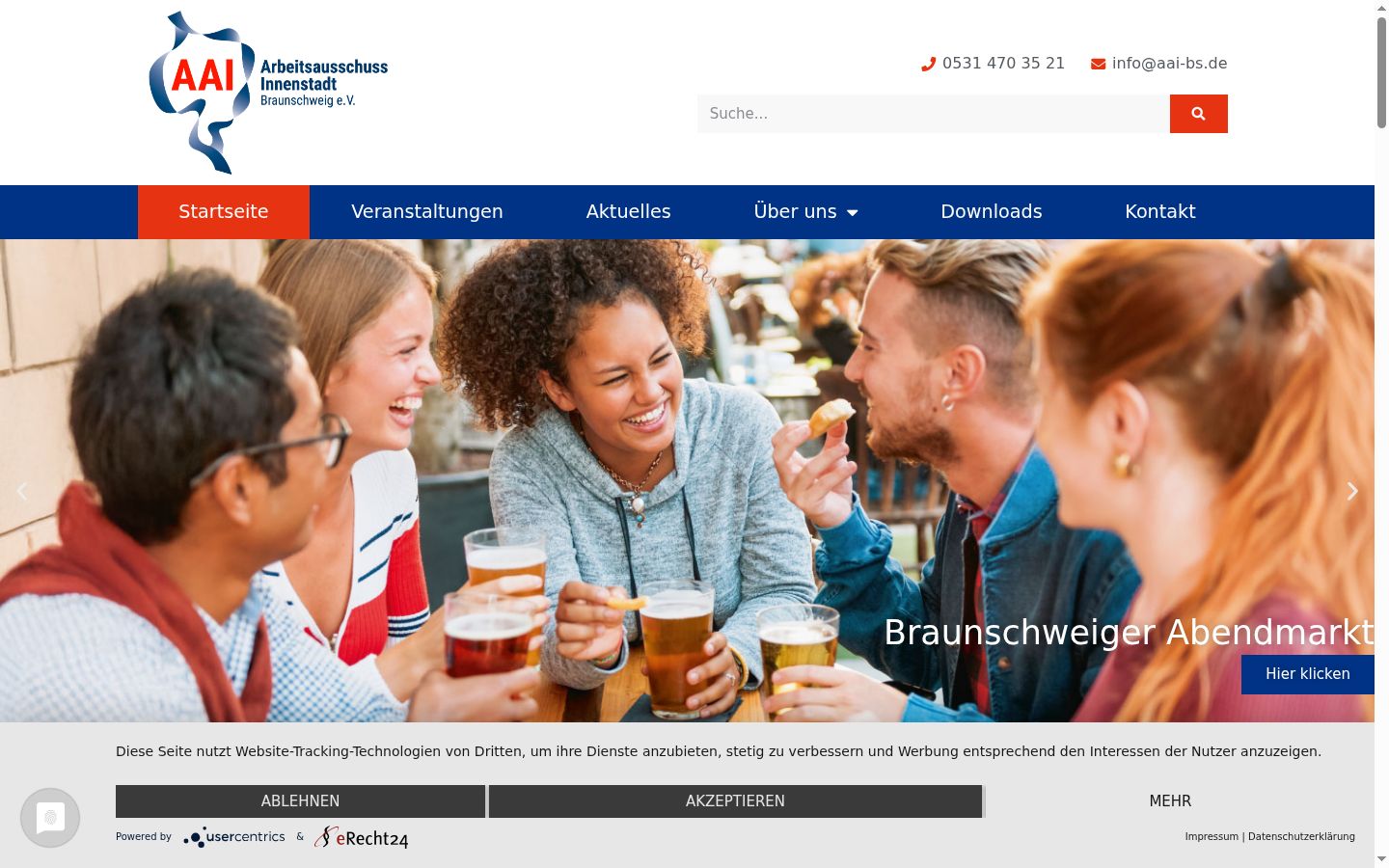 Capture d'écran de la bannière de consentement affichée avant toute interaction