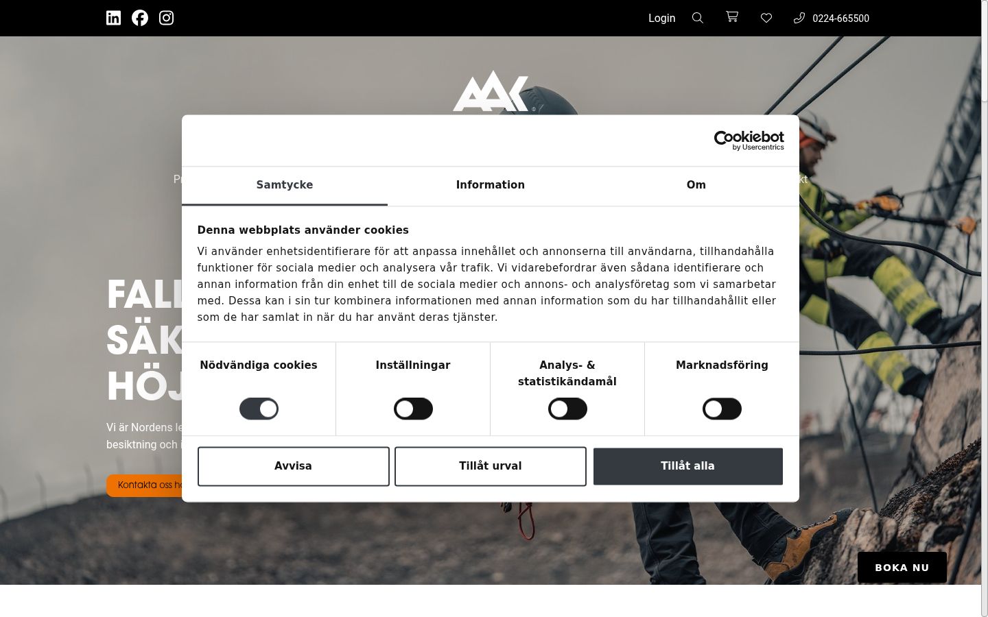 Screenshot of the consent banner shown before any interaction