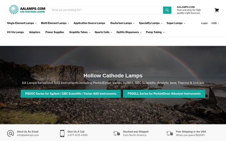 Screenshot of aalamps.com