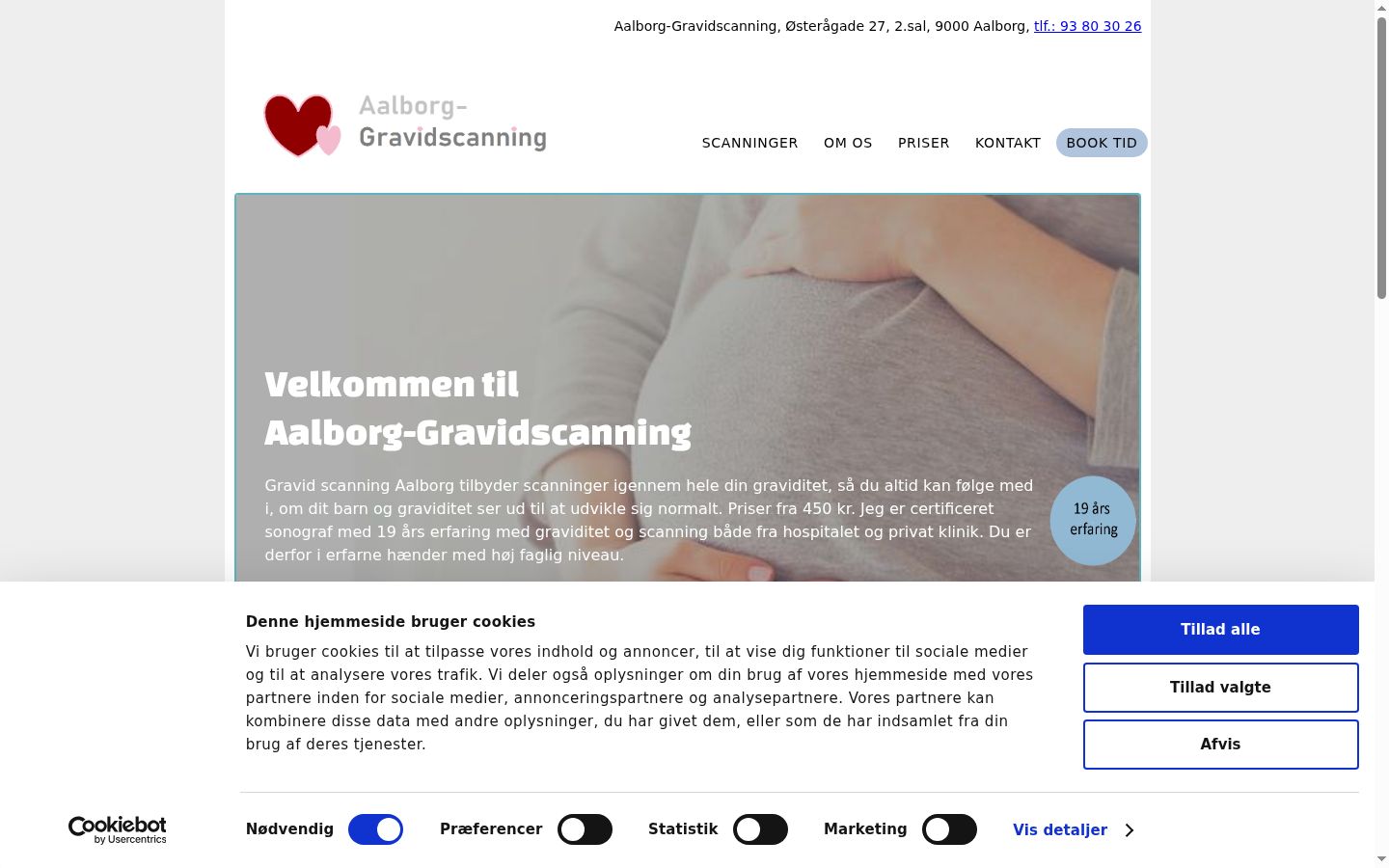 Screenshot van de toestemmingsbanner zoals getoond vóór enige interactie