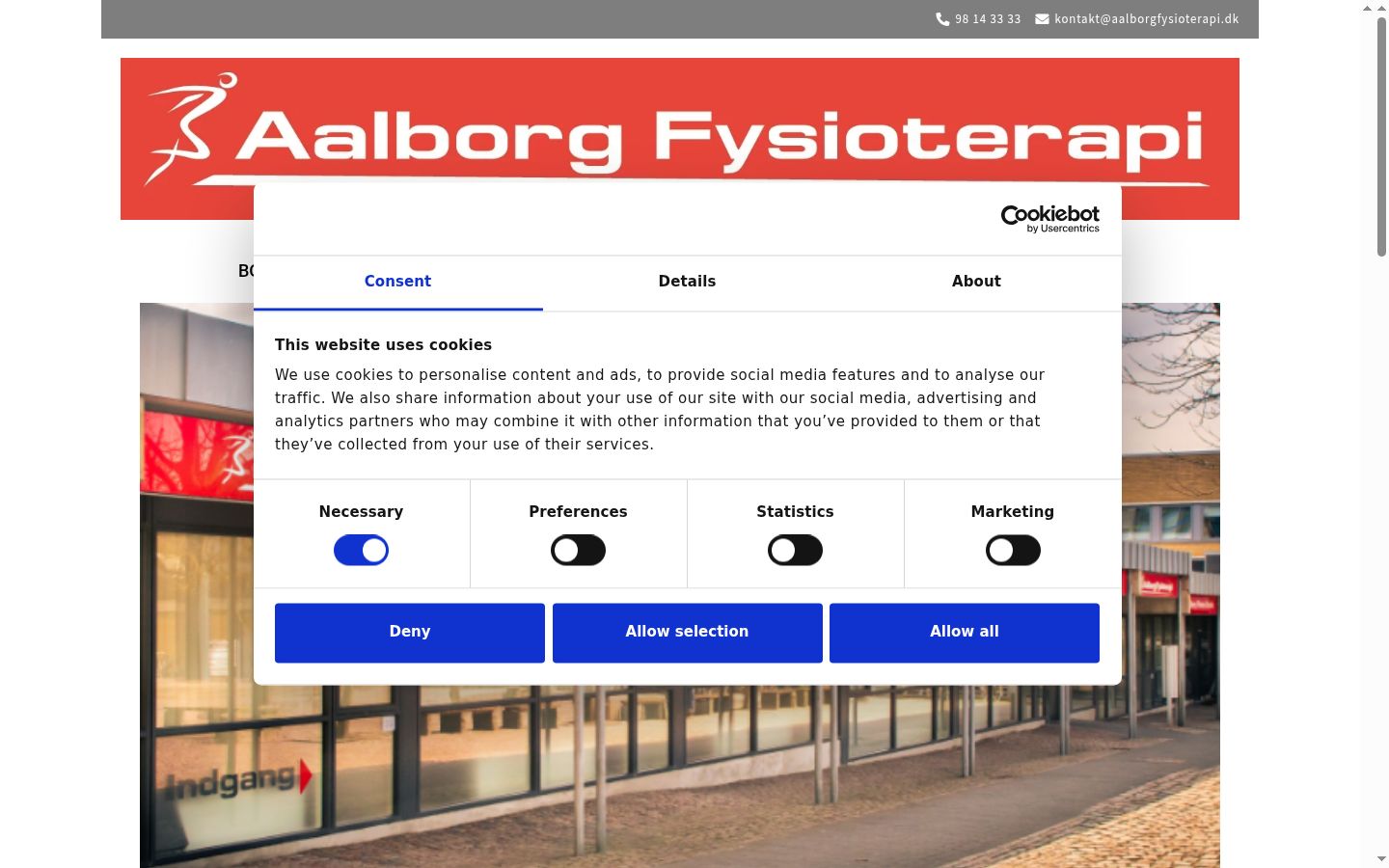 Screenshot of the consent banner shown before any interaction
