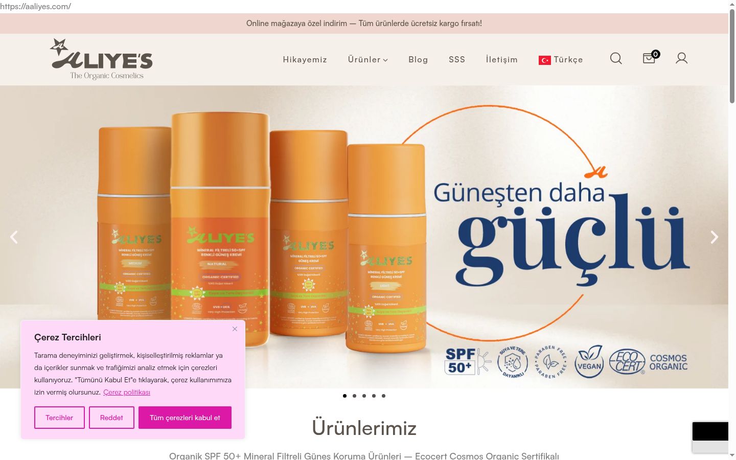 Screenshot of the consent banner shown before any interaction