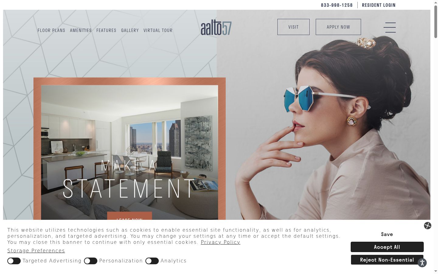 Screenshot of the consent banner shown before any interaction