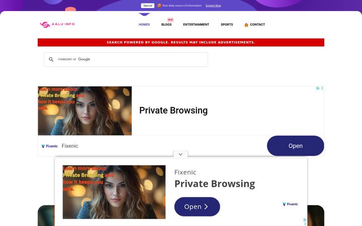 Screenshot di aalu.info