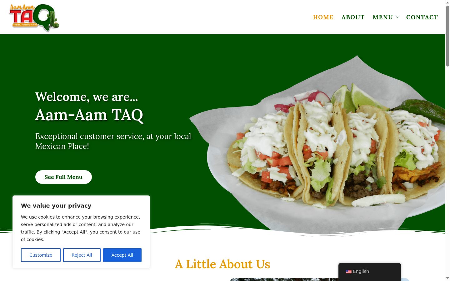 Screenshot of the consent banner shown before any interaction