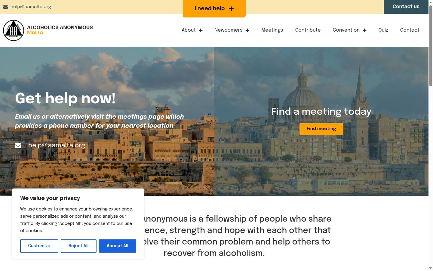 Screenshot of the consent banner shown before any interaction