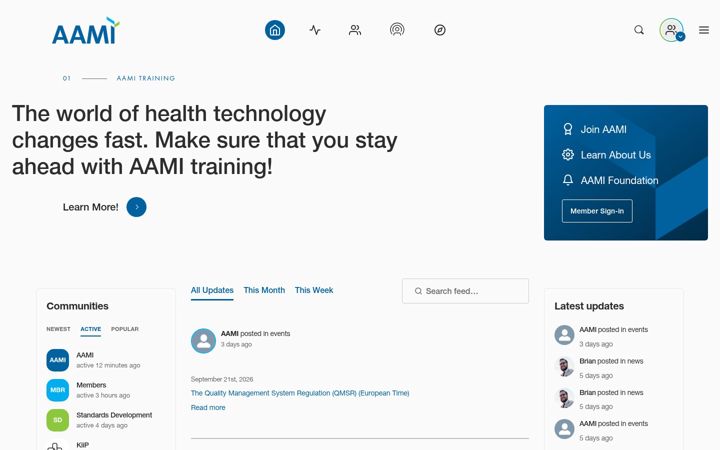 Screenshot of aami.org