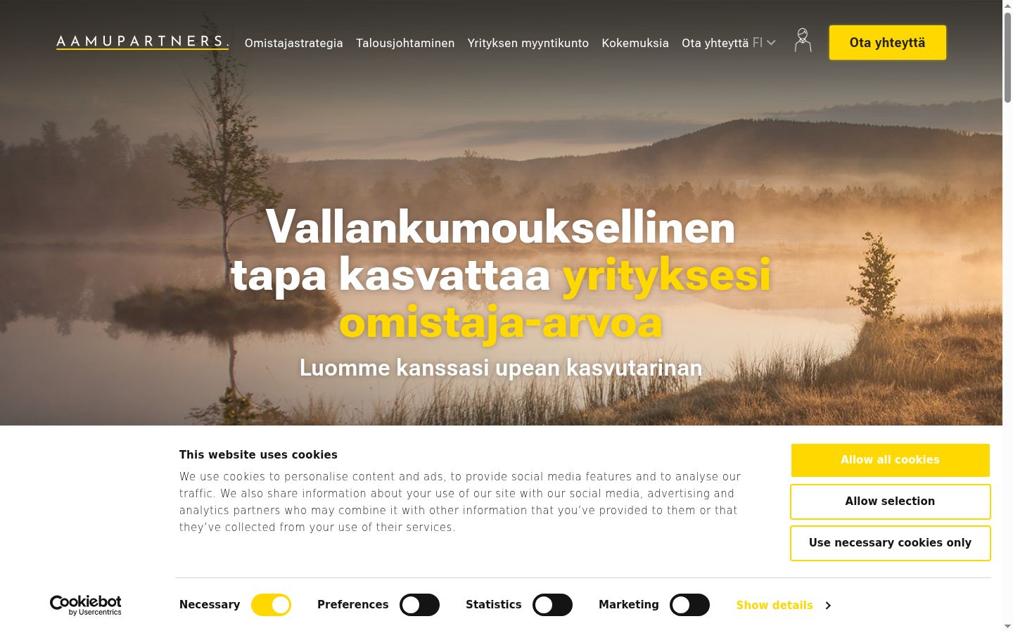 Ekraanipilt nõusolekubännerist, mida näidati enne mis tahes suhtlust