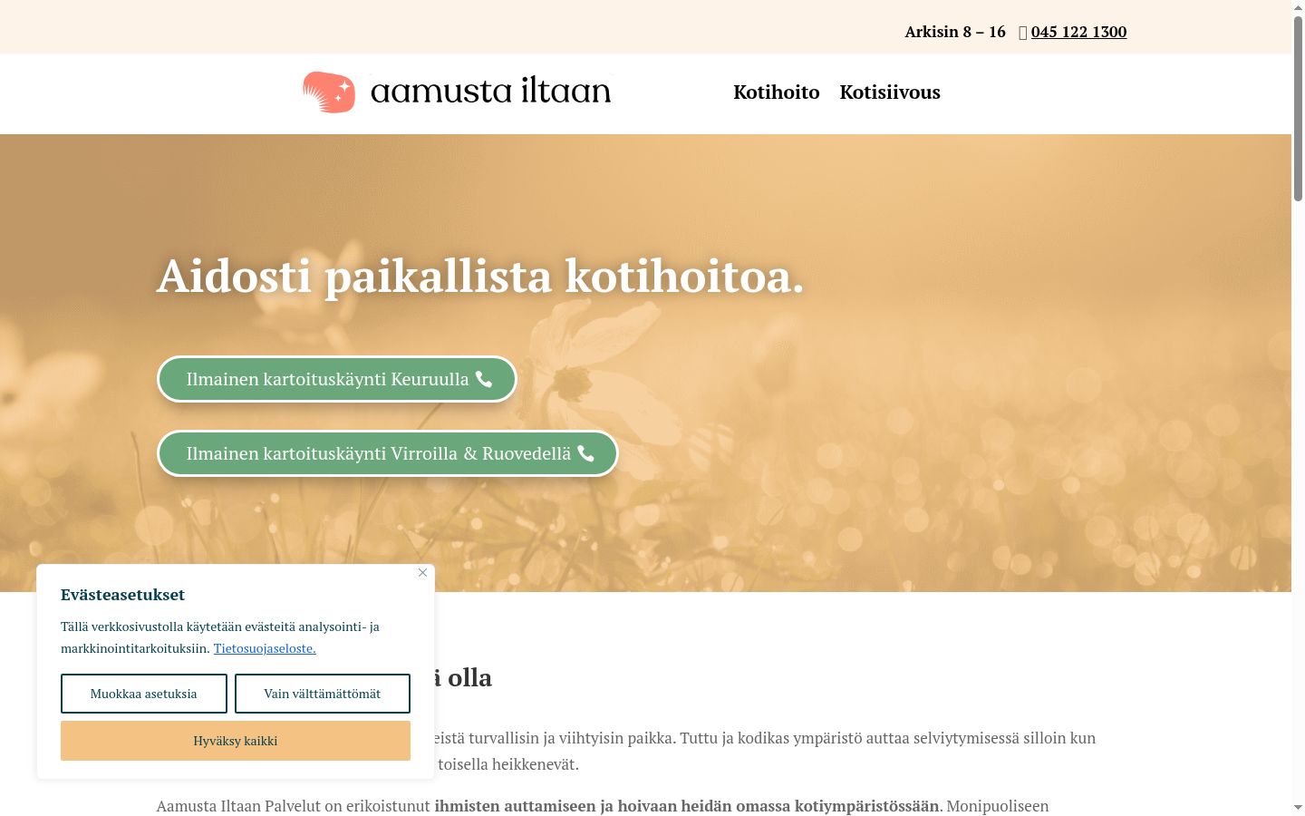 Képernyőkép a bármilyen interakció előtt megjelenő hozzájárulási bannerről