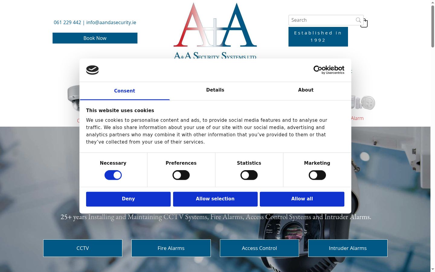 Screenshot of the consent banner shown before any interaction