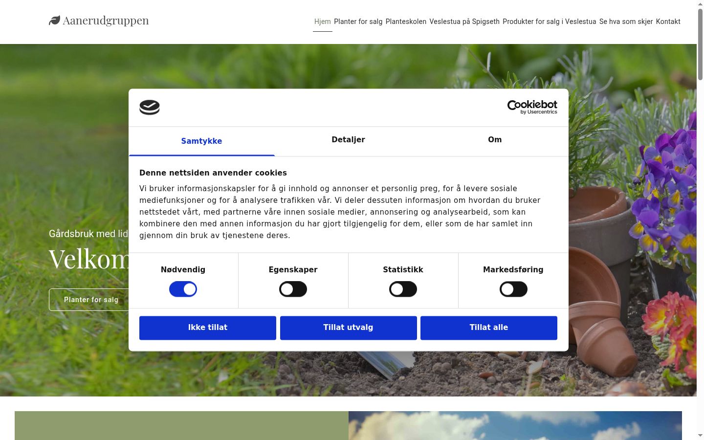 Screenshot of the consent banner shown before any interaction