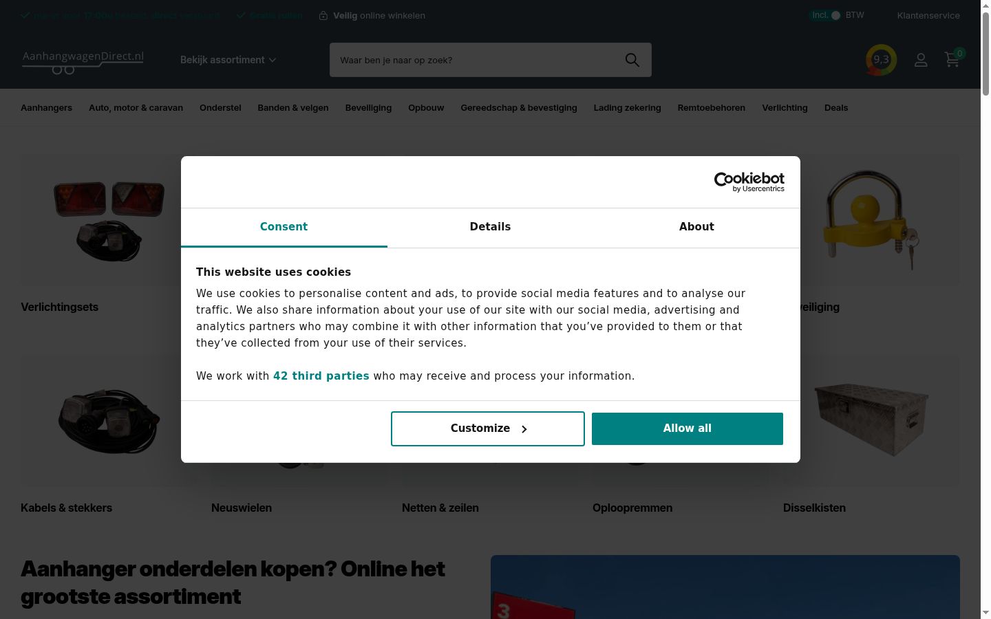 Screenshot tal-banner tal-kunsens muri qabel kwalunkwe interazzjoni