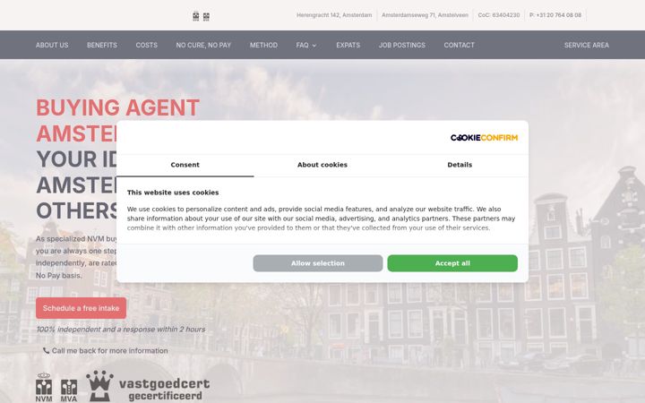 Screenshot of aankoopmakelaar.amsterdam