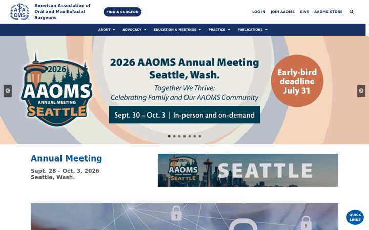 Screenshot of aaoms.org