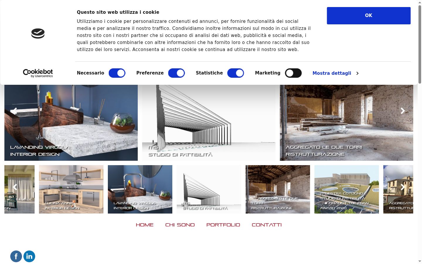 Screenshot del banner di consenso mostrato prima di qualsiasi interazione