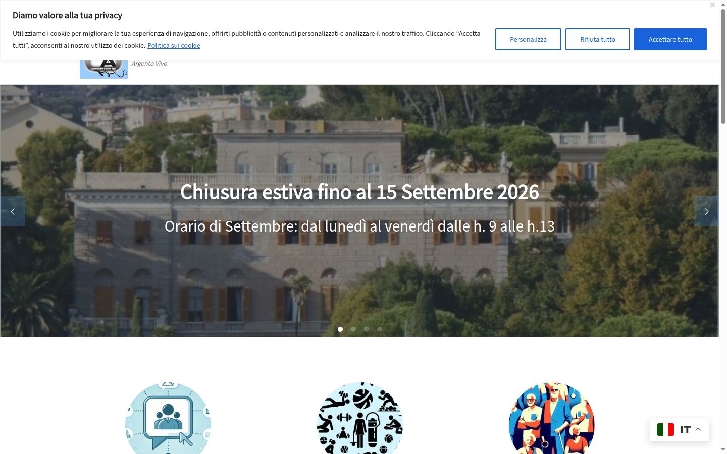Captura de ecrã do banner de consentimento apresentado antes de qualquer interação