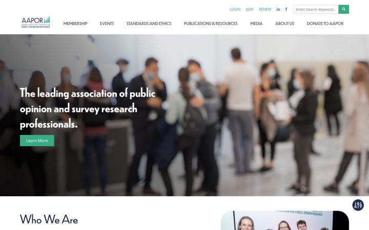 Screenshot of aapor.org