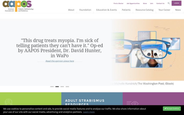 Screenshot of aapos.org