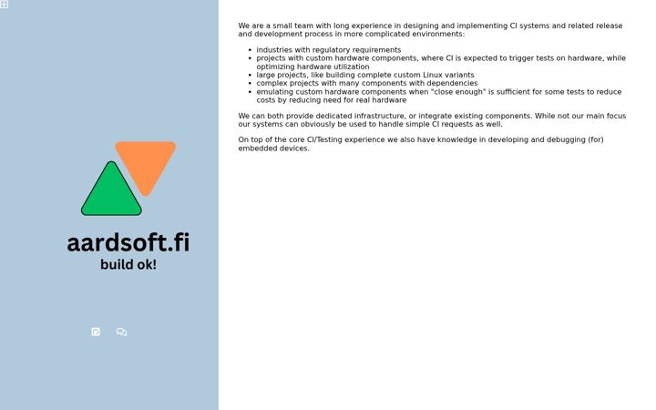 Snímek obrazovky aardsoft.fi