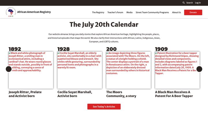 Screenshot of aaregistry.org