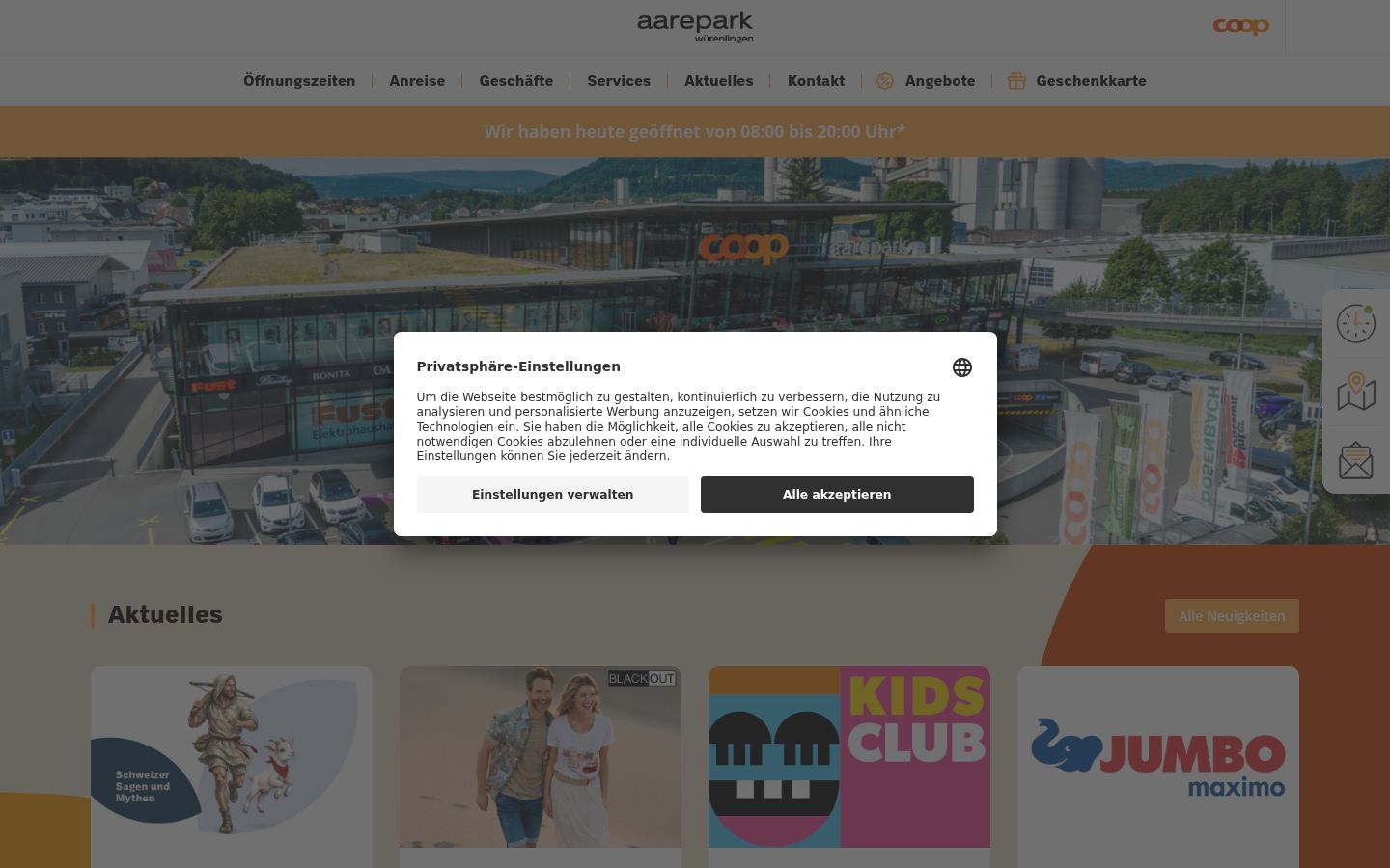 Screenshot of the consent banner shown before any interaction