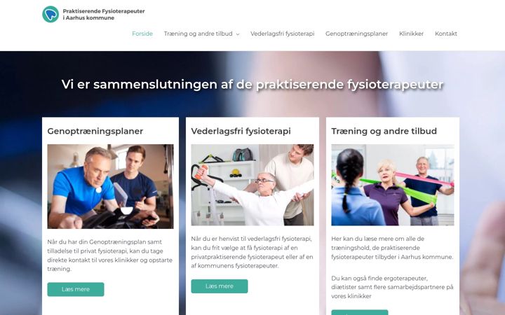 Screenshot di aarhusfysio.dk