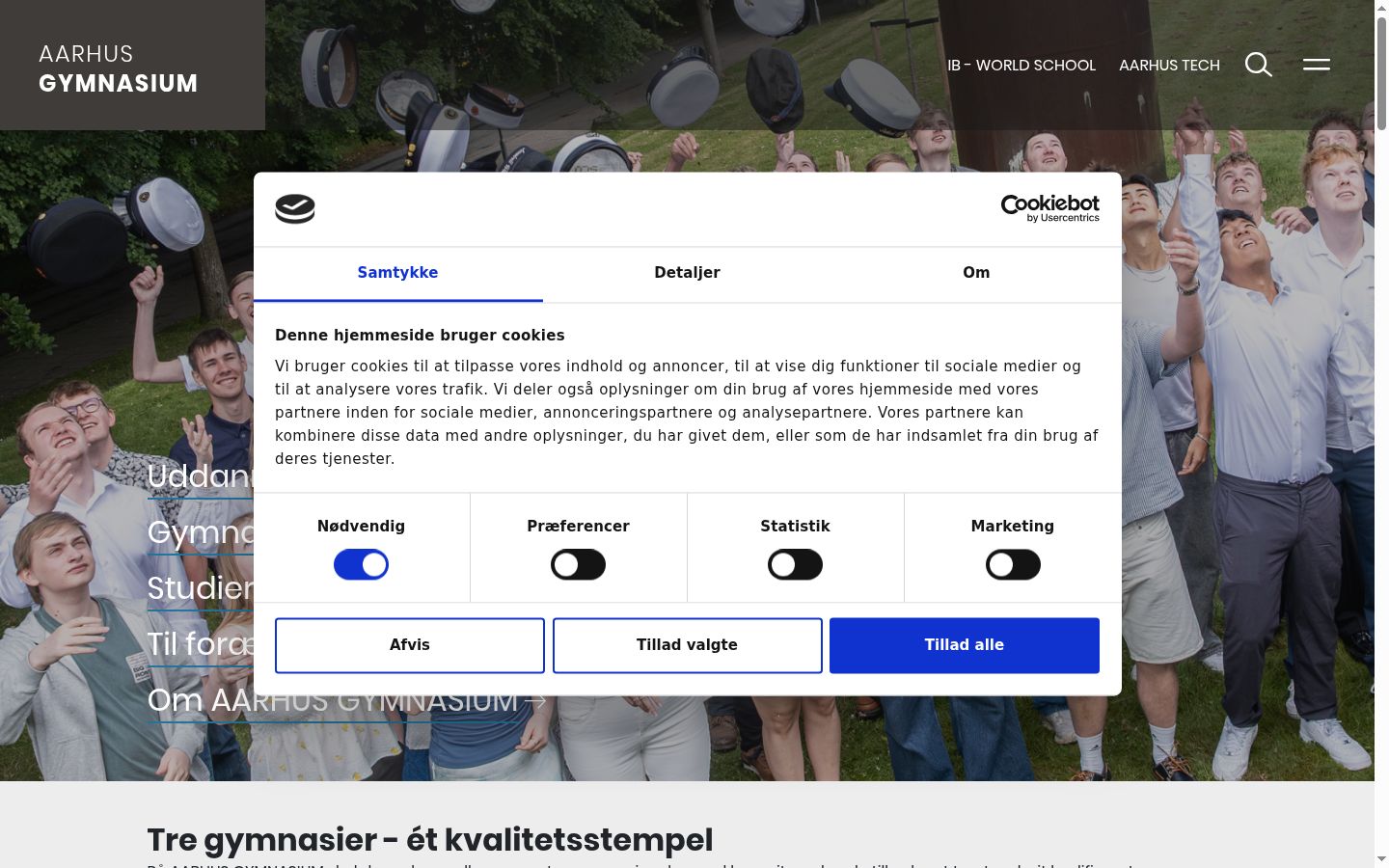 Screenshot des Einwilligungsbanners vor jeglicher Interaktion