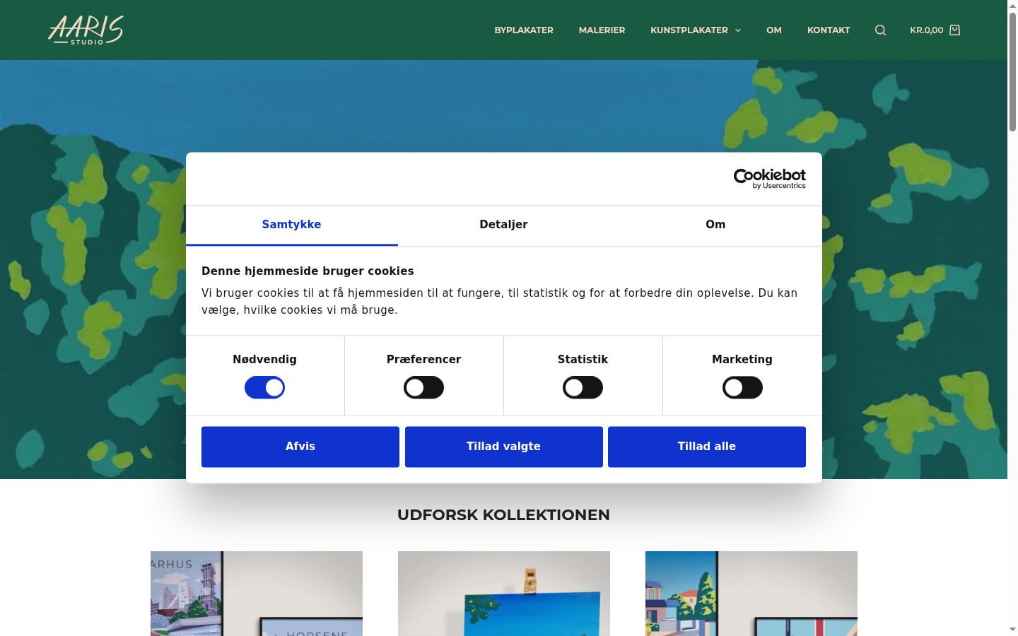 Screenshot of the consent banner shown before any interaction