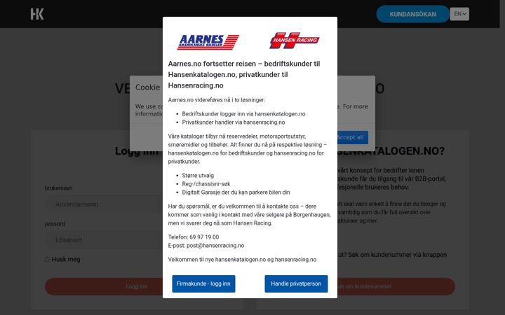 Screenshot stránky aarnes.no
